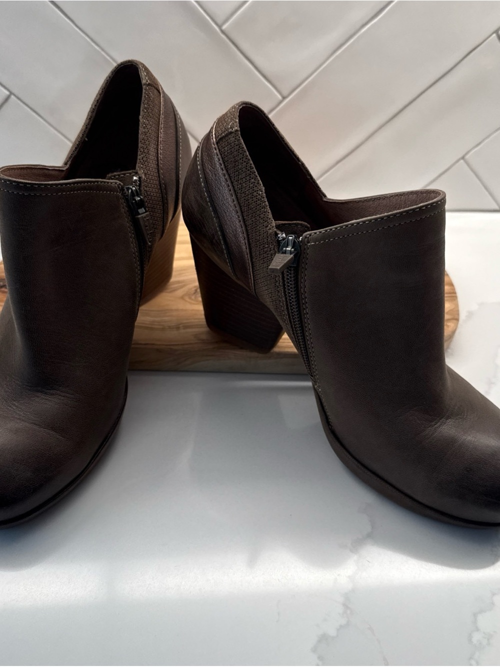 Dansko Marcia Brown Ankle Nubuk Leather Boots Side Zip